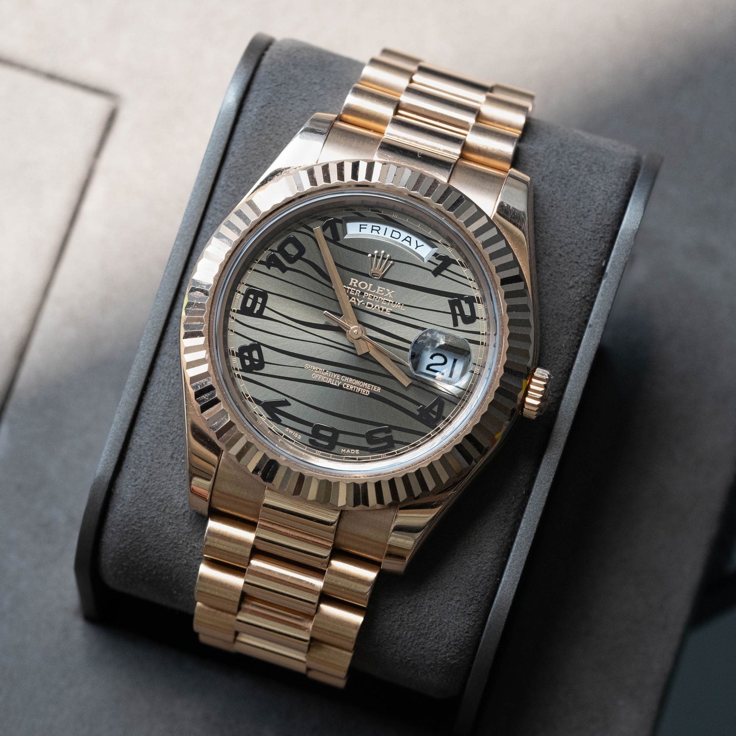 Rolex Day Date II ref.218235 "Wave Dial"  del 2014