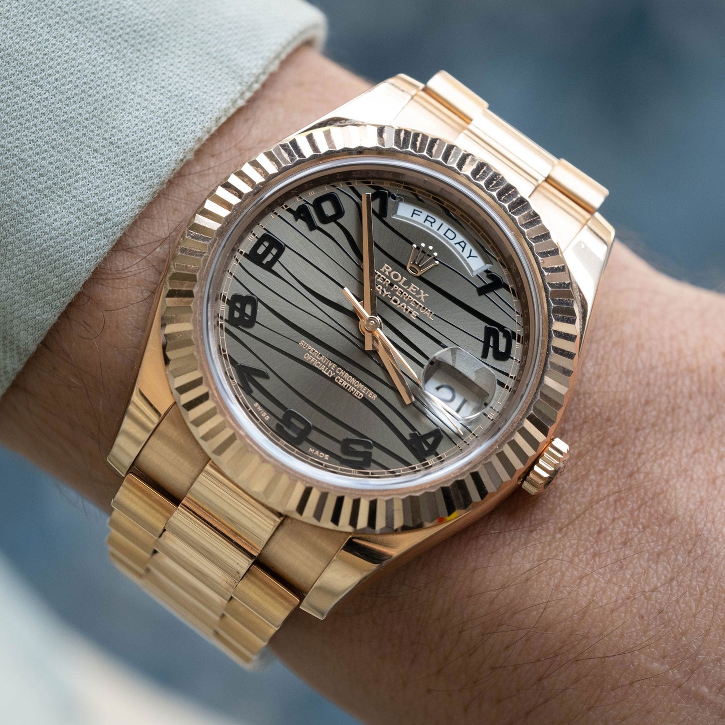 Rolex Day Date II ref.218235 "Wave Dial"  del 2014